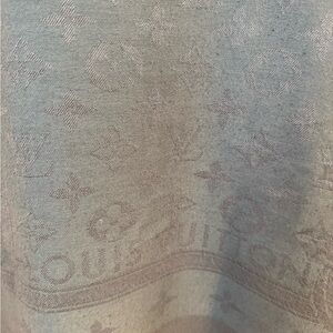 Authentic Louis Vuitton Silk Grey Scarf